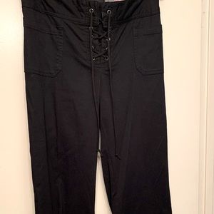 Torrid Black lace up twill pants